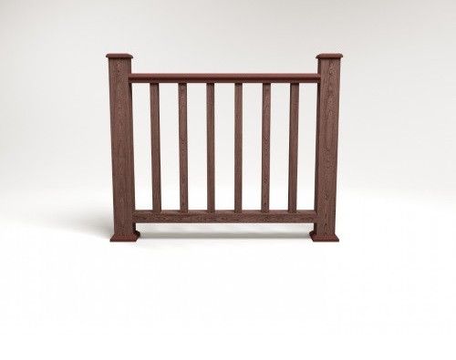 Ограждение из древесно-полимерного композита FG5 шоколадного цвета купить в Омске