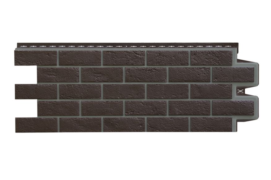 Фасадная панель Grand Line, Состаренный кирпич Design, Шоколадный, шов RAL 7006  купить в Омске