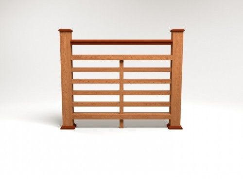 Ограждение из древесно-полимерного композита FG4 терракотового цвета купить в Омске