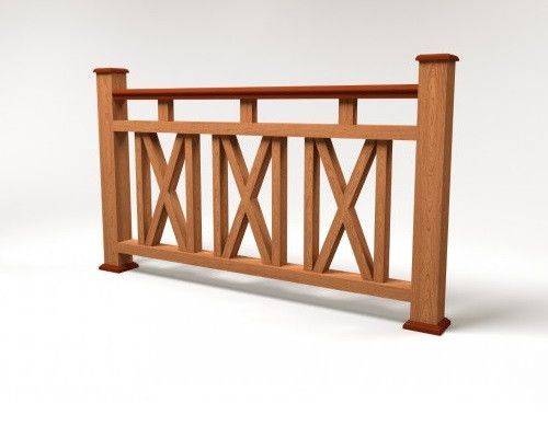 Ограждение из древесно-полимерного композита FG3 терракотового цвета. купить в Омске