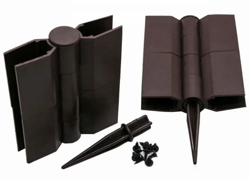 Поворотный угловой элемент из пластика для доски 150х25 мм из ДПК, угол поворота от 60° до 300°, коричневый Holzhof. купить в Омске