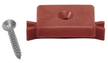 Пластиковая клипса с саморезом Grinder, монтаж шовный 5 мм, красная