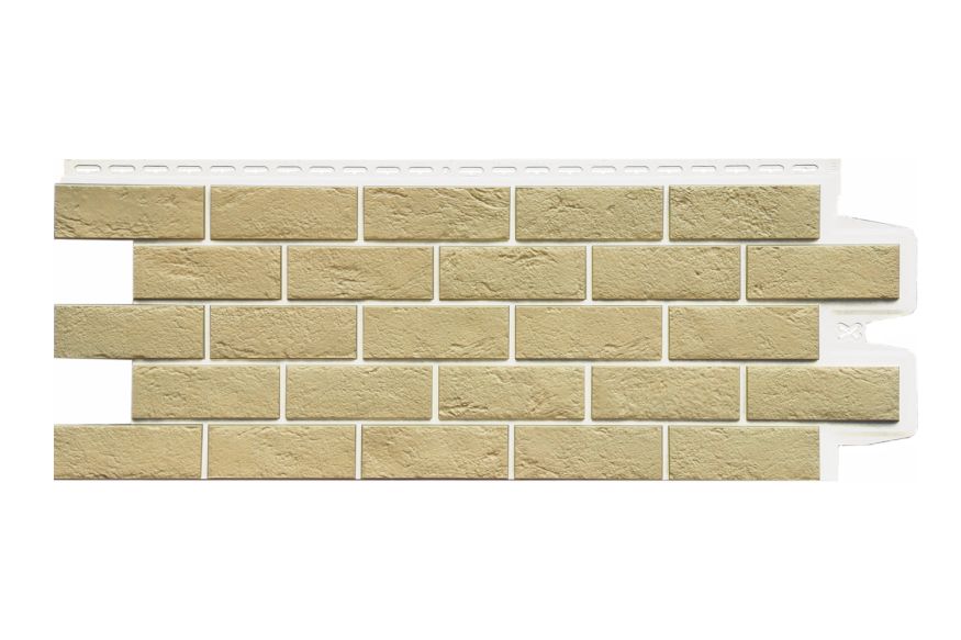 Фасадная панель Grand Line, Состаренный кирпич Design Plus, Ваниль (Белый шов) купить в Омске