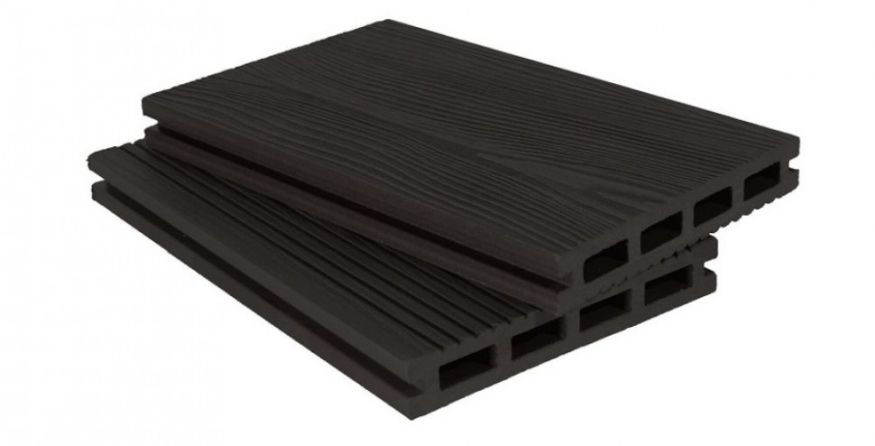 Террасная доска ДПК 3D Ай-Техпласт в цвете графит купить в Омске