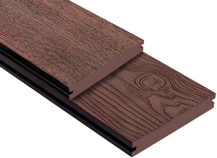 Террасная доска ДПК Outdoor 3D сплошная STORM/OCEAN BROWN коричневая смешанная купить в Омске