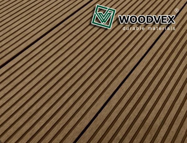 Террасная доска WOODVEX Select из ДПК темно-коричневого цвета купить в Омске