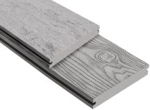 Террасная доска ДПК Outdoor 3D полнотелая STORM/OCEAN GREY, серый микс.