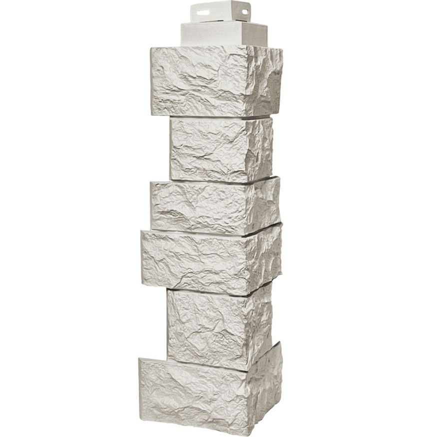 Наружный угол FineBer Дикий камень, Жемчужный купить в Омске