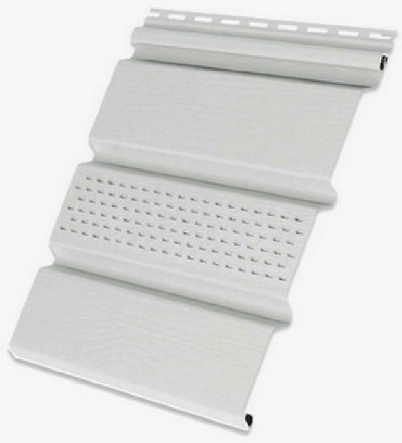 Софит белого цвета с центральными отверстиями. купить в Омске