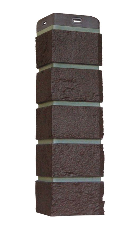 Угол наружный Grand Line, Состаренный кирпич Design, Шоколадный, шов RAL 7006  купить в Омске