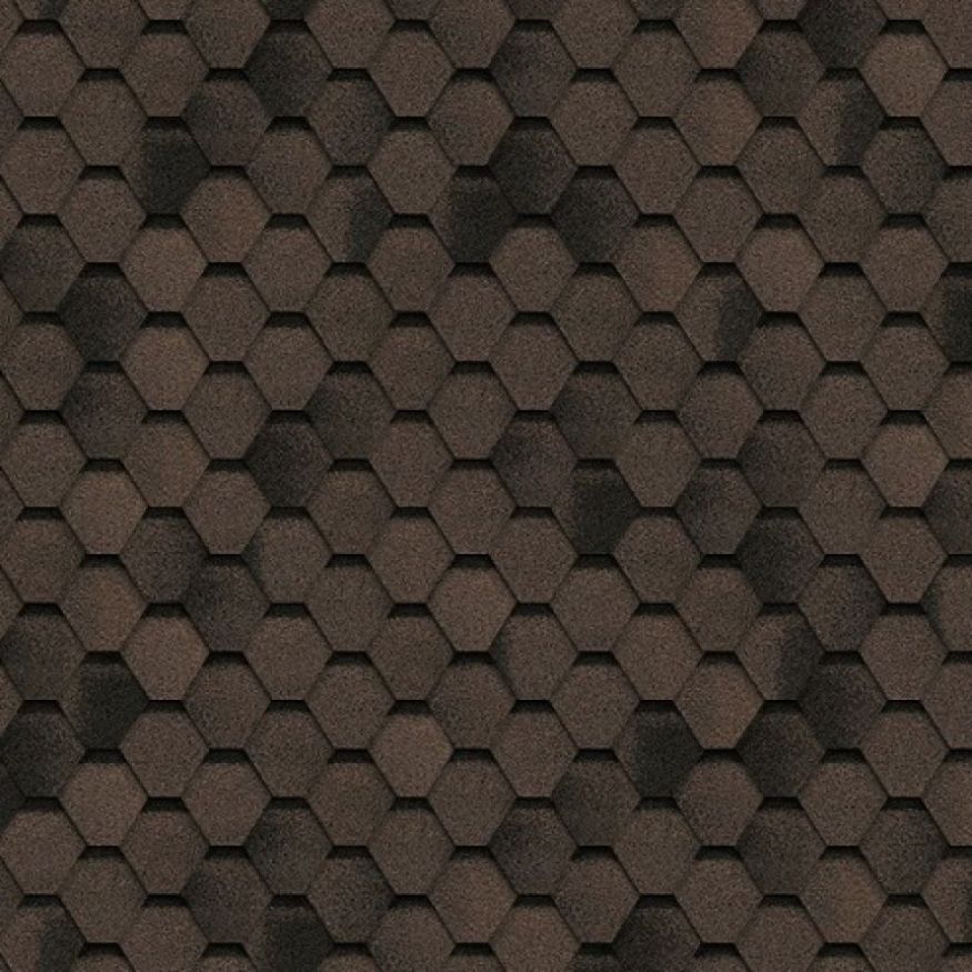 Гибкая черепица Shinglas, Финляндия, Соната, Коричневый цвет. купить в Омске